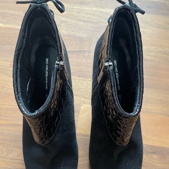 NADIA Neri suede mix fabric pointy toe heels - Picture 10 of 10